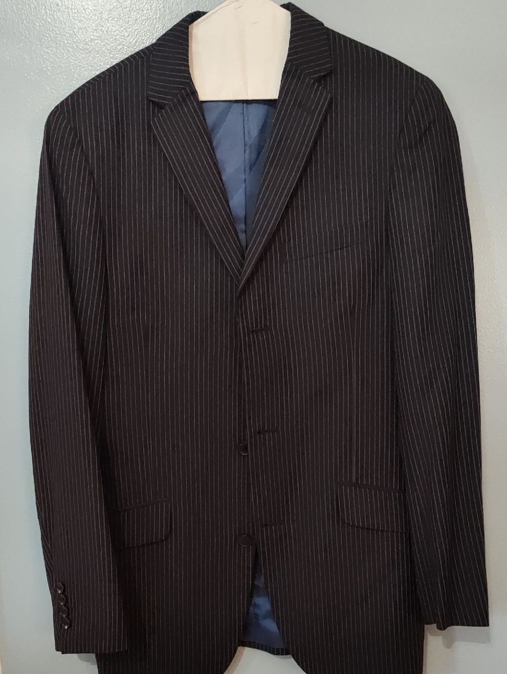 Men's Black Pinstripe Suit Jacket - Classic Tailored Blazer